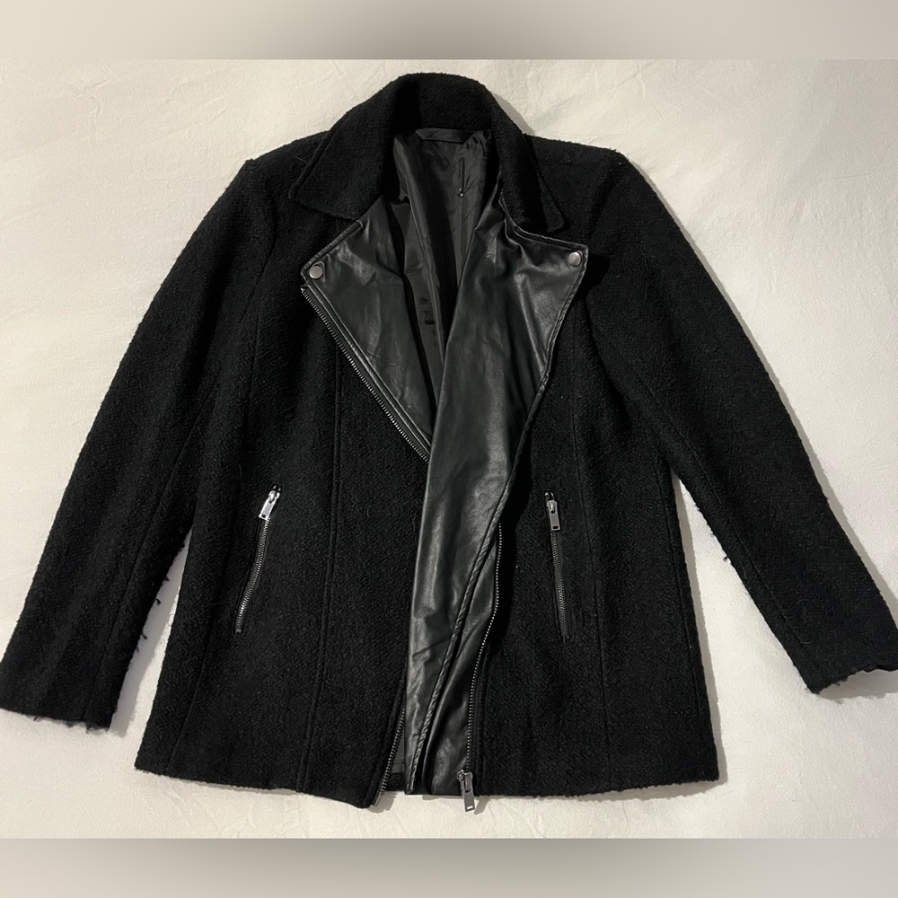 Wool and Faux Leather Jacket